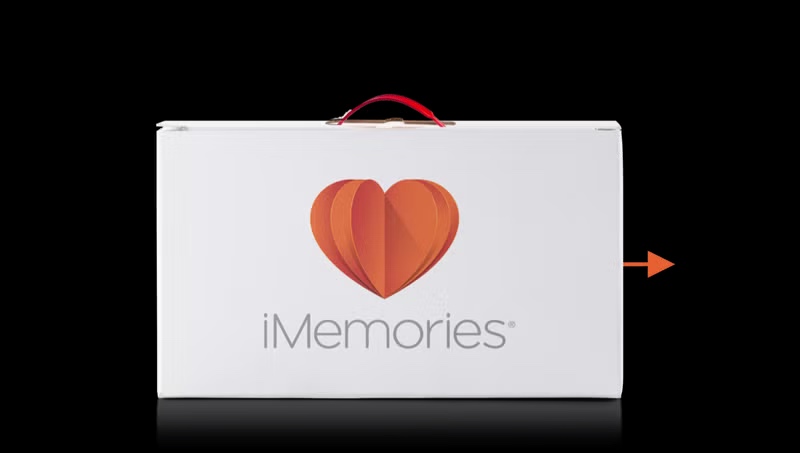 iMemories branded shipping box for preserving memories